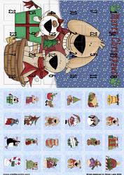 Advent Calendar Card ' Merry Christ-paws'