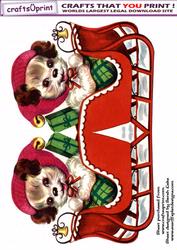 Christmas Dog in Sleigh