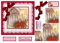 Church Window and Poinsettia