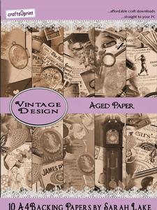 Vintage Shabby Chic Backing Papers Sepia Version