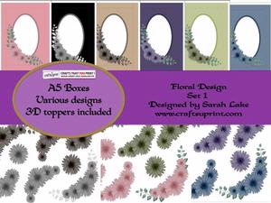 A5 Card Boxes Floral Set 1