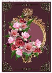 Framed Roses and Magnolias Egg Plant Background