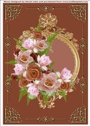 Framed Roses and Magnolias Milk Chocolate Background