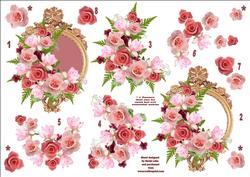 Framed Rose and Magnolia Sheet