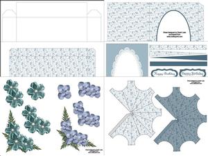 Blue Fern Parasol Pillow Card