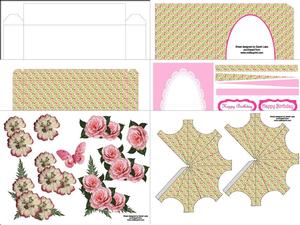 Dainty Rose Parasol Pillow Card