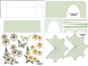 Mint Green Parasol Pillow Card