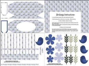 Blue Hydrangea Birdcage