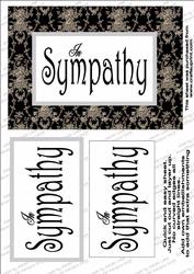 Black Damask Sympathy Card