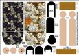 Kimono Paper Folded Doll Dragons and Fans