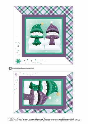 Cute Snowman Christmas Topper Card Front