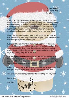 Letter from Santa - School Aged Boy