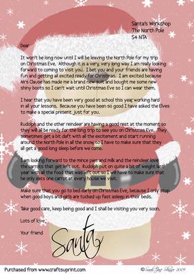 Letter from Santa - School Aged Girl