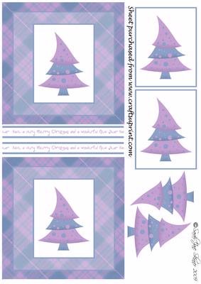 Funky Christmas Tree Blue & Lilac