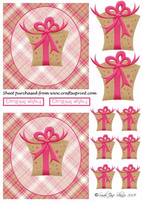 Funky Christmas Present / Pressie Gold & Pink