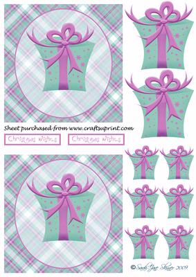Funky Christmas Pressie / Present Turquoise & Lilac