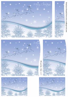 Flying Reindeer Wavy Side Stacker Blue
