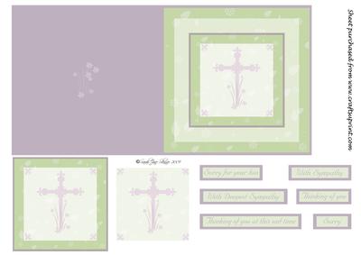 Lilac and Green with Sympathy Cross Quick Card