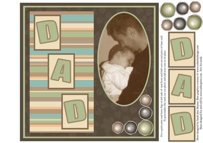 Large 8 Inch Square Dad Photo Card Front