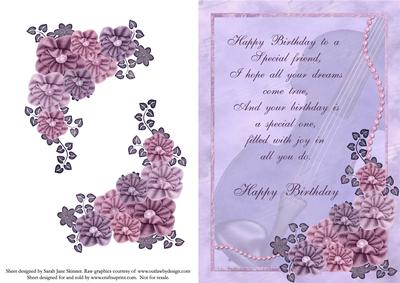 Special Friend A5 Floral Music Card Front