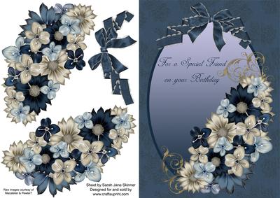 Special Friend Birthday Blue Floral