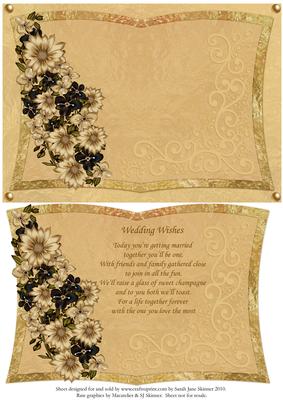Celebration Wedding Book Card Front & Decoupage - Sheet 1