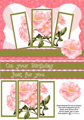 Bright Dogrose Split Panel Card Topper with Sentiment Ribbon