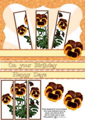 Pansy Topper with Split Layer Panel and Sentiment Ribbon