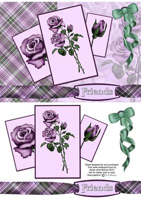 Friend Rose Multi-layered Card Front with Layer Element