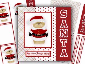 Santa Bear Christmas Square Card Kit