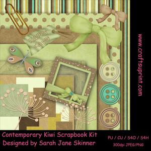 Contemporary Kiwi Scrapbooking Kit