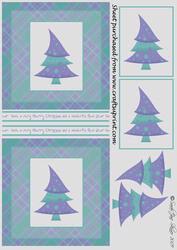 Funky Christmas Tree Blue Turquoise