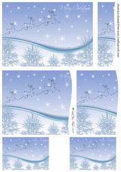 Flying Reindeer Wavy Side Stacker Blue