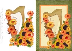 Bright Sunflower A5 Card Front with Decoupage