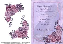 Special Friend A5 Floral Music Card Front