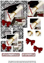 5 Inch Graduation Topper with Corner Stack and Pyramid