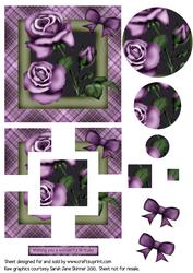 5 Inch Purple Rose Corner Stack with Pyramid