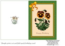 5 x 7 Inch Pansy Topper Quick Card