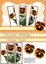 Pansy Topper with Split Layer Panel and Sentiment Ribbon