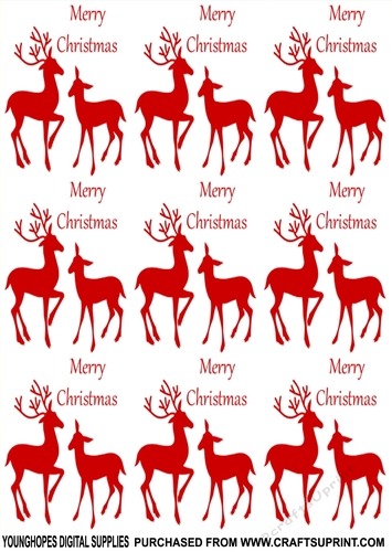 Christmas Holiday Reindeers Backing Paper