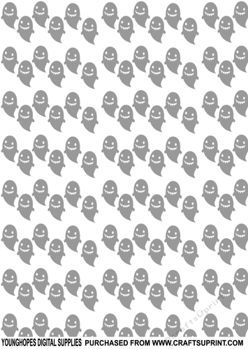 Creepy Smile Halloween Ghosts Printable Paper