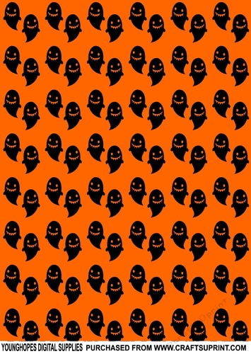 Creepy Smile Halloween Black Ghosts Printable Paper