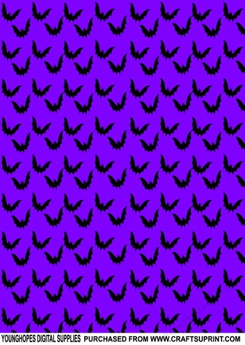 Halloween Bats Creepy Purple Printable Paper