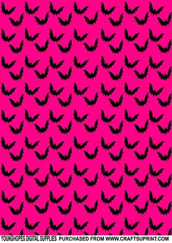 Halloween Bats Creepy Pink Background Printable Paper Sheet