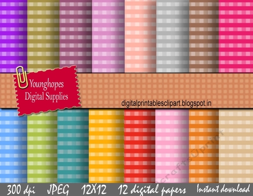 Beautiful Christmas Gingham Paper Set