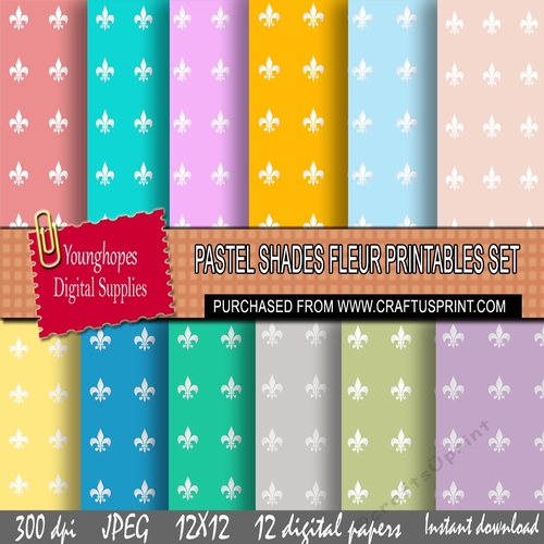Pastel Shade Fleur Printables Paper