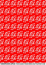 Pretty Polka Dots With Floral Swirl Pattern Backing Paper