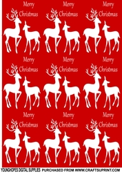 Merry Christmas Reindeer Backing Paper