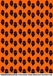 Creepy Smile Halloween Black Ghosts Printable Paper