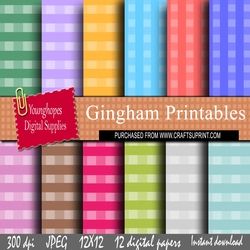 Pretty Gingham Printables Paper